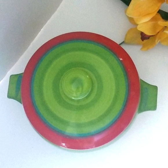 GAIL PITTMAN VINTAGE SIGNED CERAMIC STOCK POT RETRO RED DOT SERIES POTTERY - Picture 3 of 9